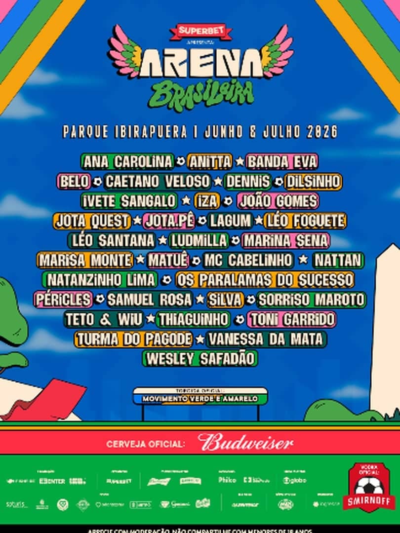 Poster do evento Arena Brasileira em Parque Ibirapuera, SP