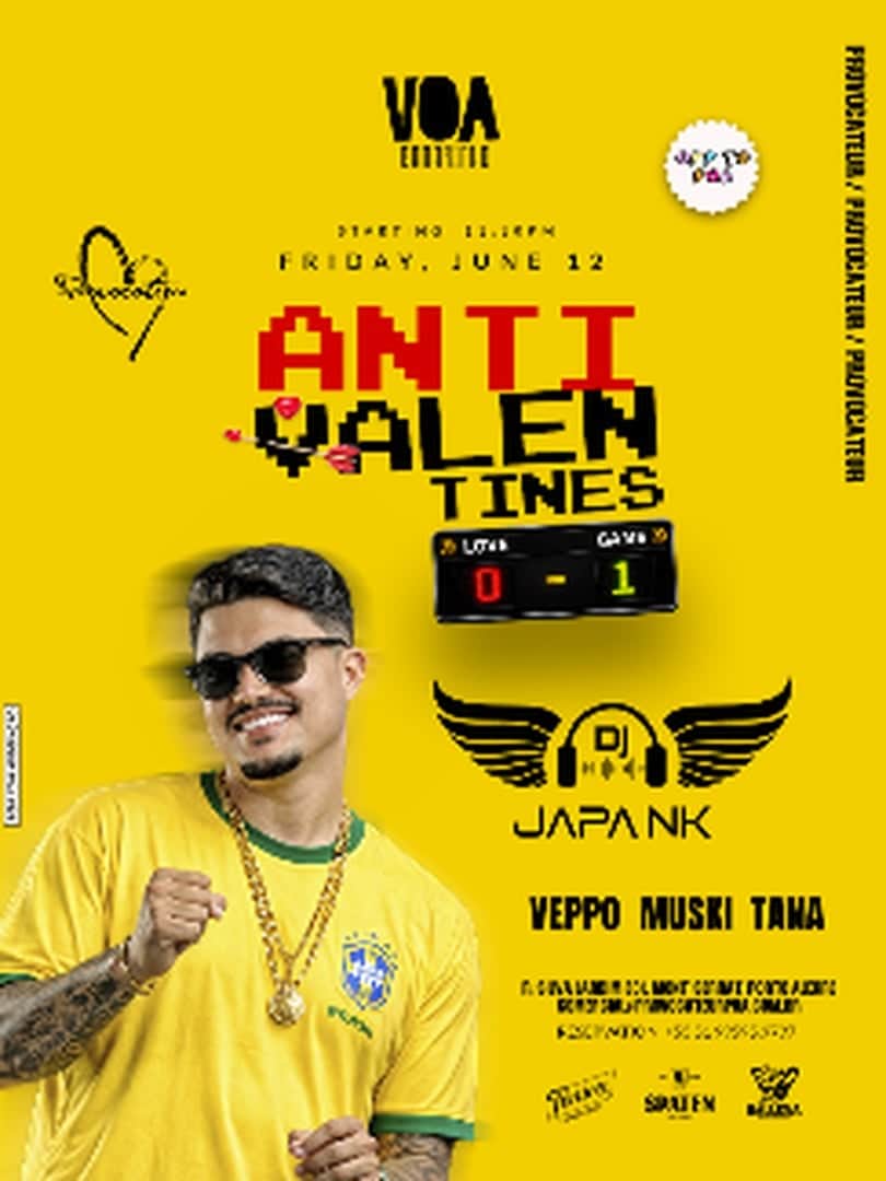 Poster do evento Anti Valentines c/ Japa NK