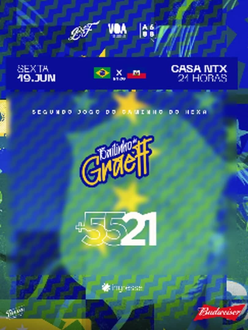 Poster do evento Bailinho do Graeff & +5521 em Casa NTX, Porto Alegre, RS