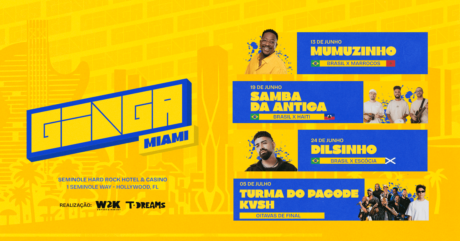 Poster do evento Ginga Miami em Miami, USA