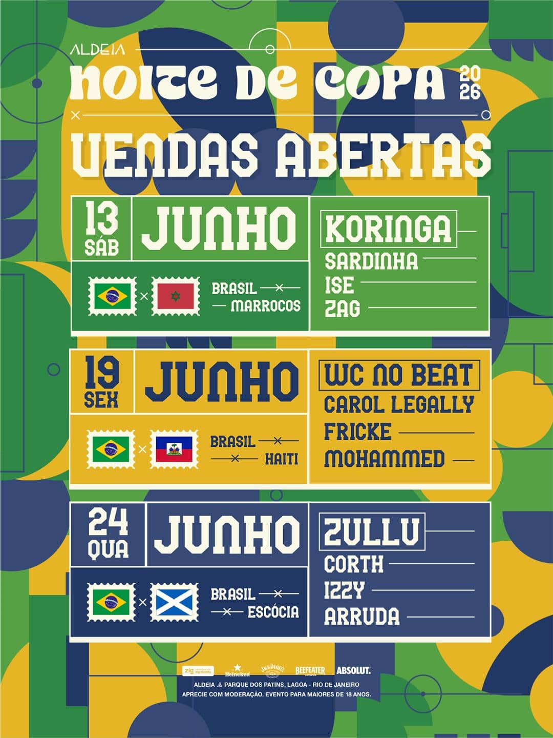 Poster do evento NOITE DE COPA - Aldeia Lagoa em Aldeia Lagoa, Rio de Janeiro, RJ