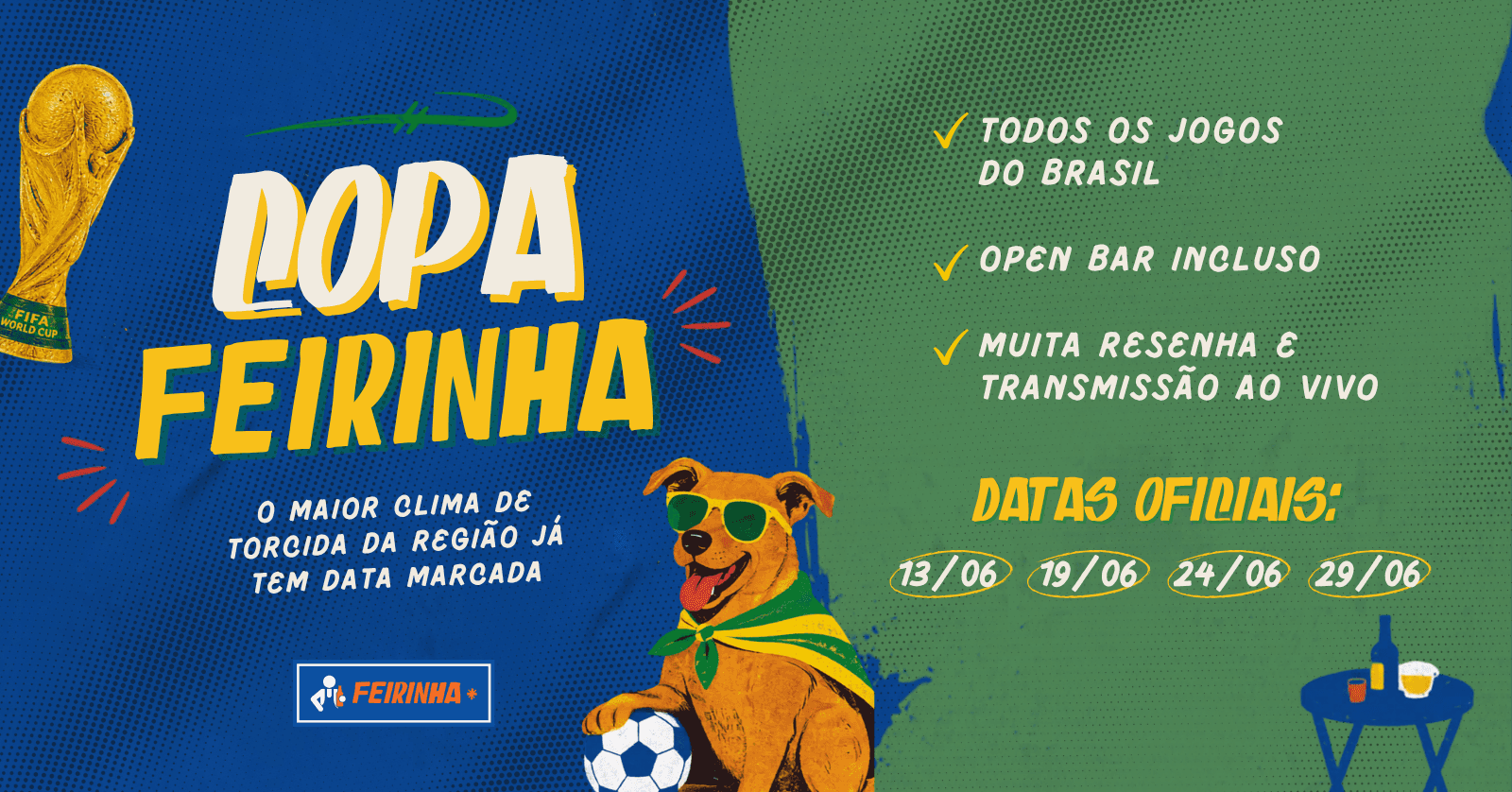 Poster do evento Copa é no Feirinha Bar em Feirinha Bar, São Paulo, SP